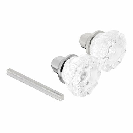 PRIME-LINE Mortise Style Fluted Glass Door Knobs, Features 2 In. Outside Diameter Knobs, Chrome 1 Set E 28314